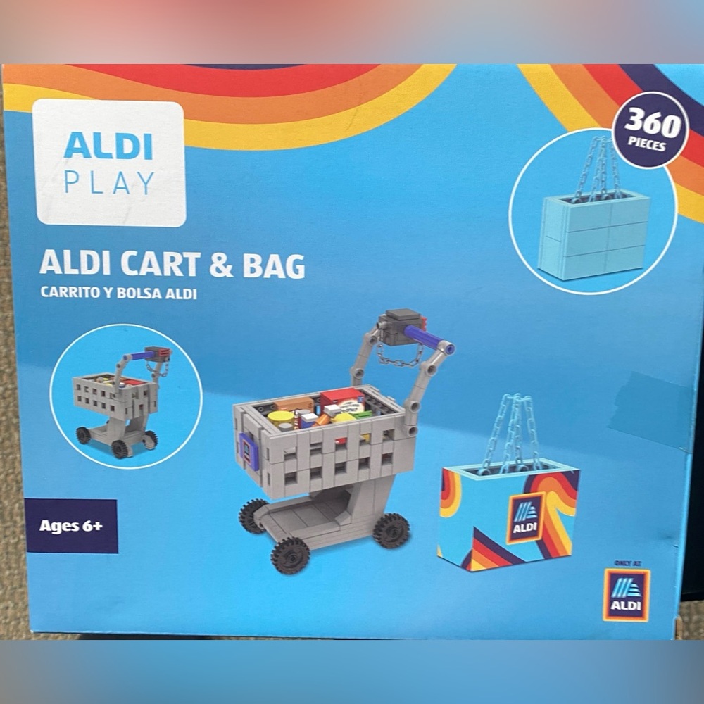 Aldi Play Cart & Bag Set - Gray and Blue